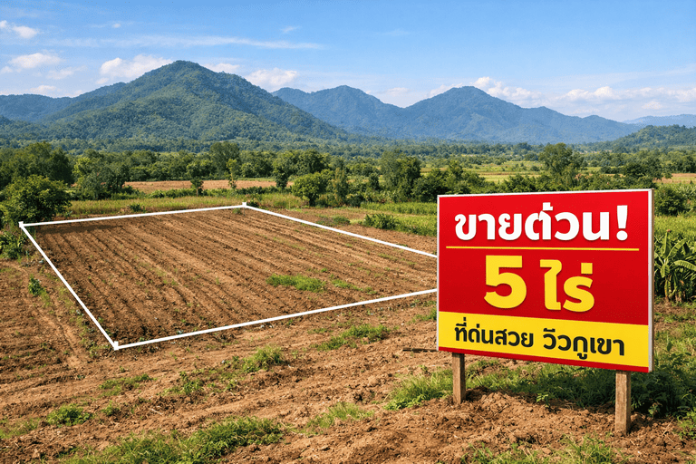 ขายที่ดินวิวภูเขาใหญ่ 5 ไร่ ทำเลสวย ใกล้ถนนใหญ่